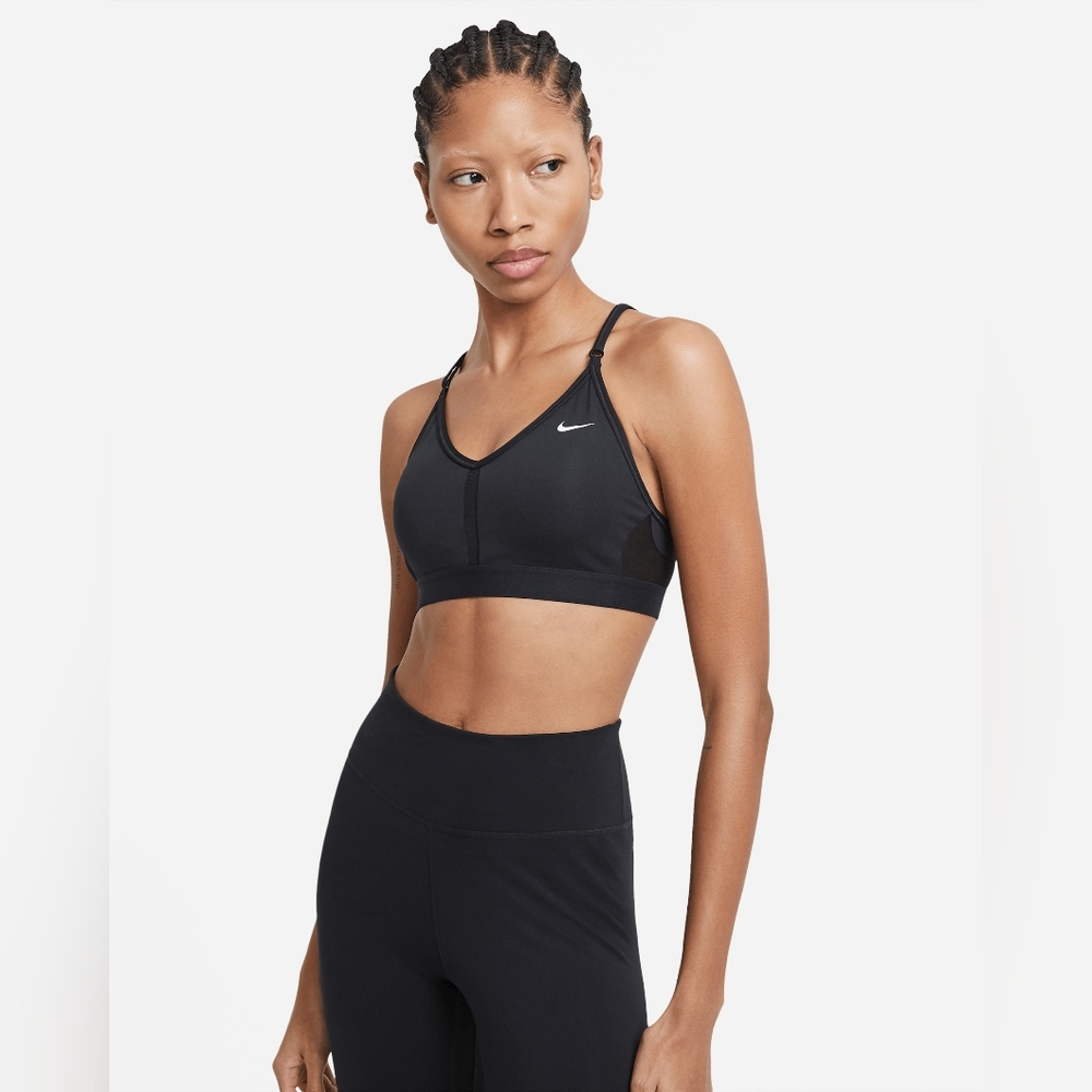 🔥🔥 Nike Indy Women's Light-Suppprt Padded V-Neck Black Sports Bra